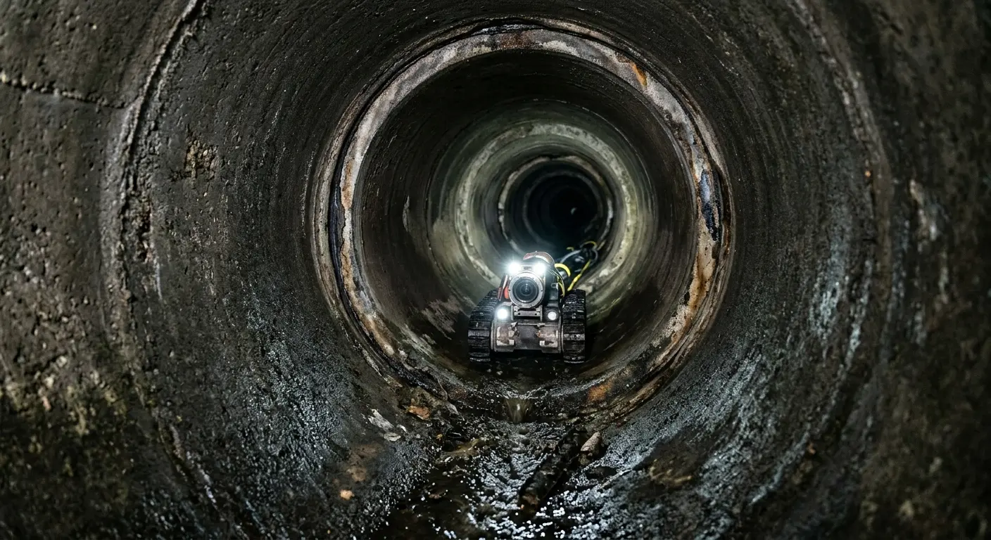 Robotic sewer camera inspecting pipe interior for Drain Snake Service in Buckeye